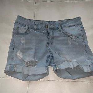 light washed blue denim shorts junior size 3